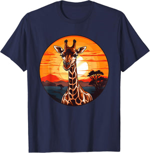 Colorful Giraffe I Kids Giraffe T-Shirt - T-Shirt | Navy