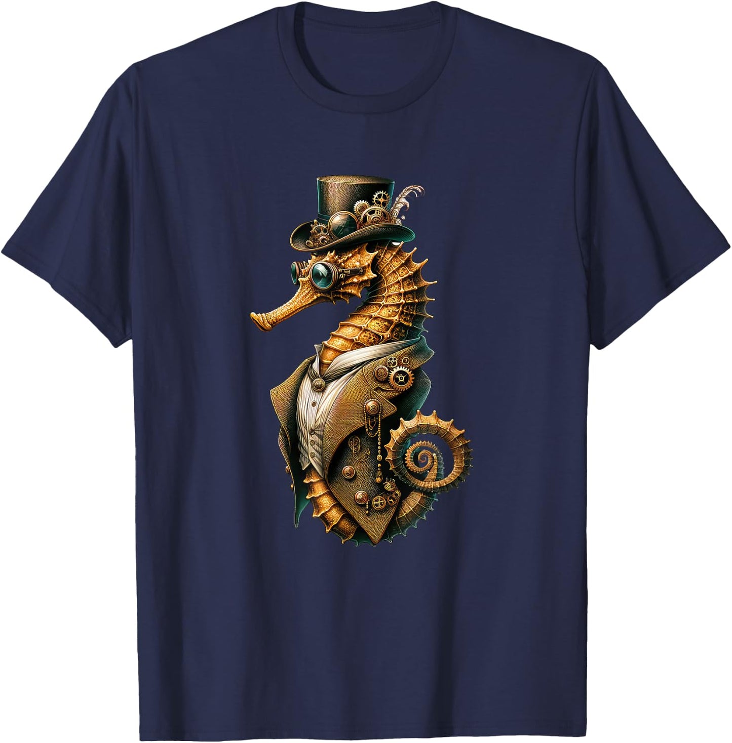 Steampunk Seahorse Women Men Kids Steampunk Seahorse T-Shirt - T-Shirt | Navy
