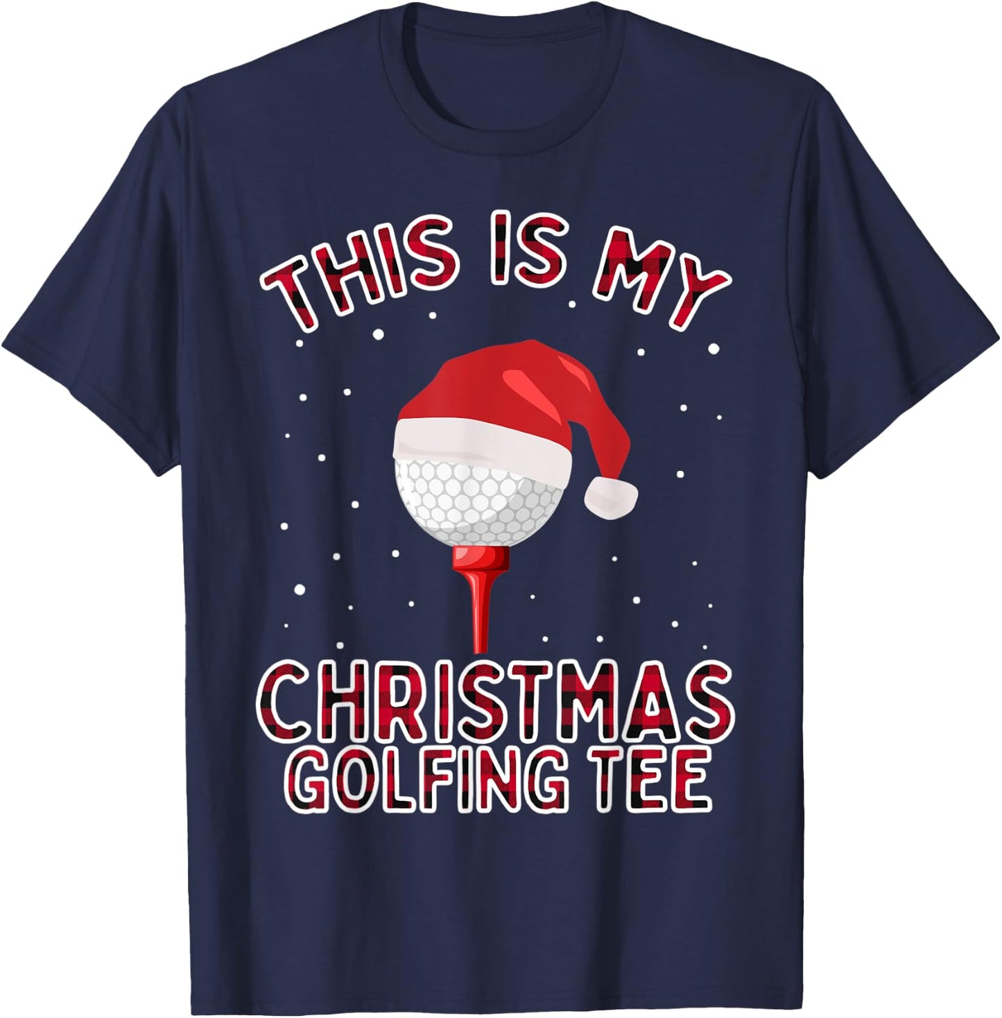 This is My Christmas Pajama Shirt Funny Golf Gift Plaid T-Shirt - T-Shirt | Navy