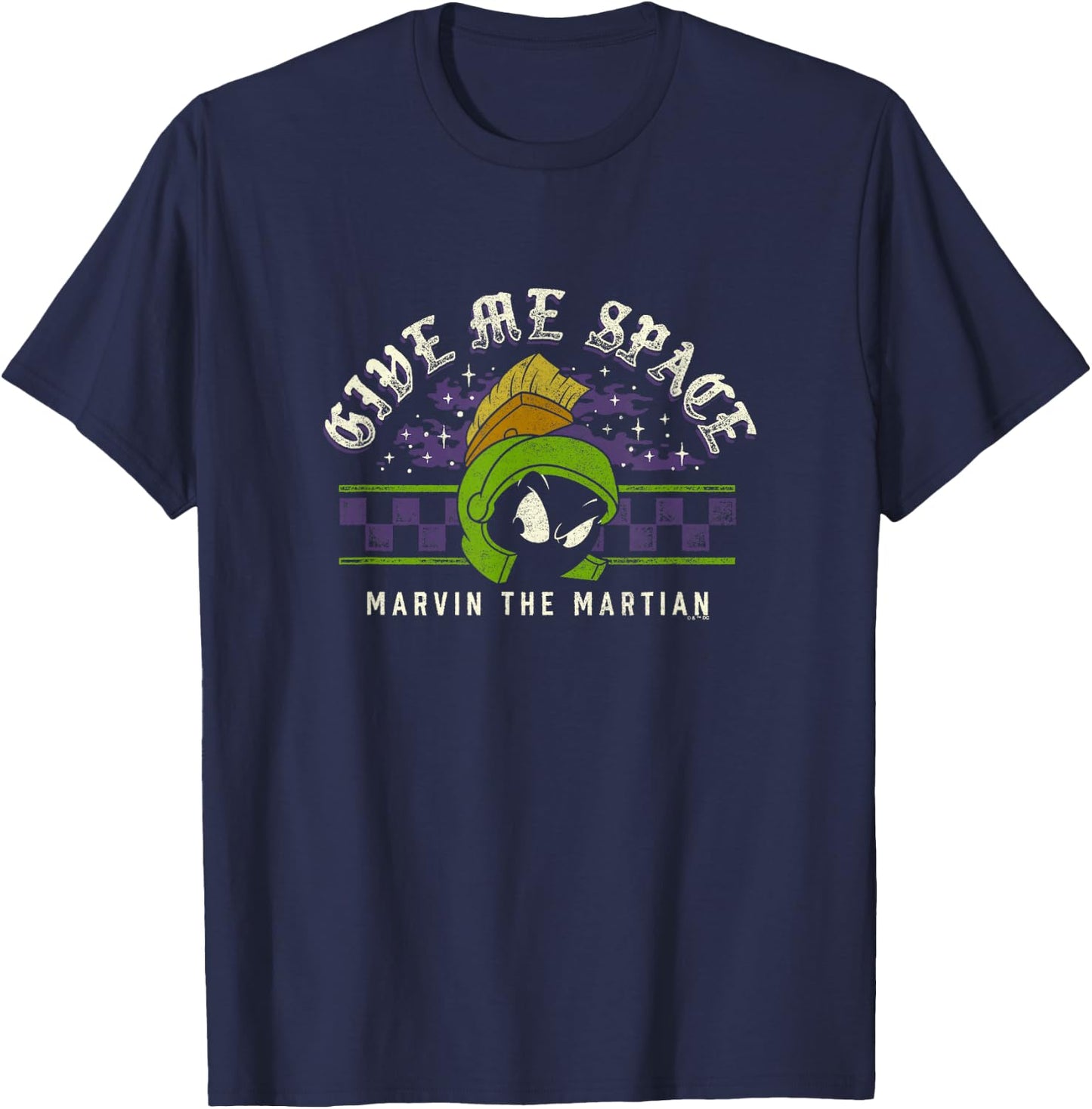 Looney Tunes Marvin The Martian Give Me Space Big Retro Logo T-Shirt - T-Shirt | Navy