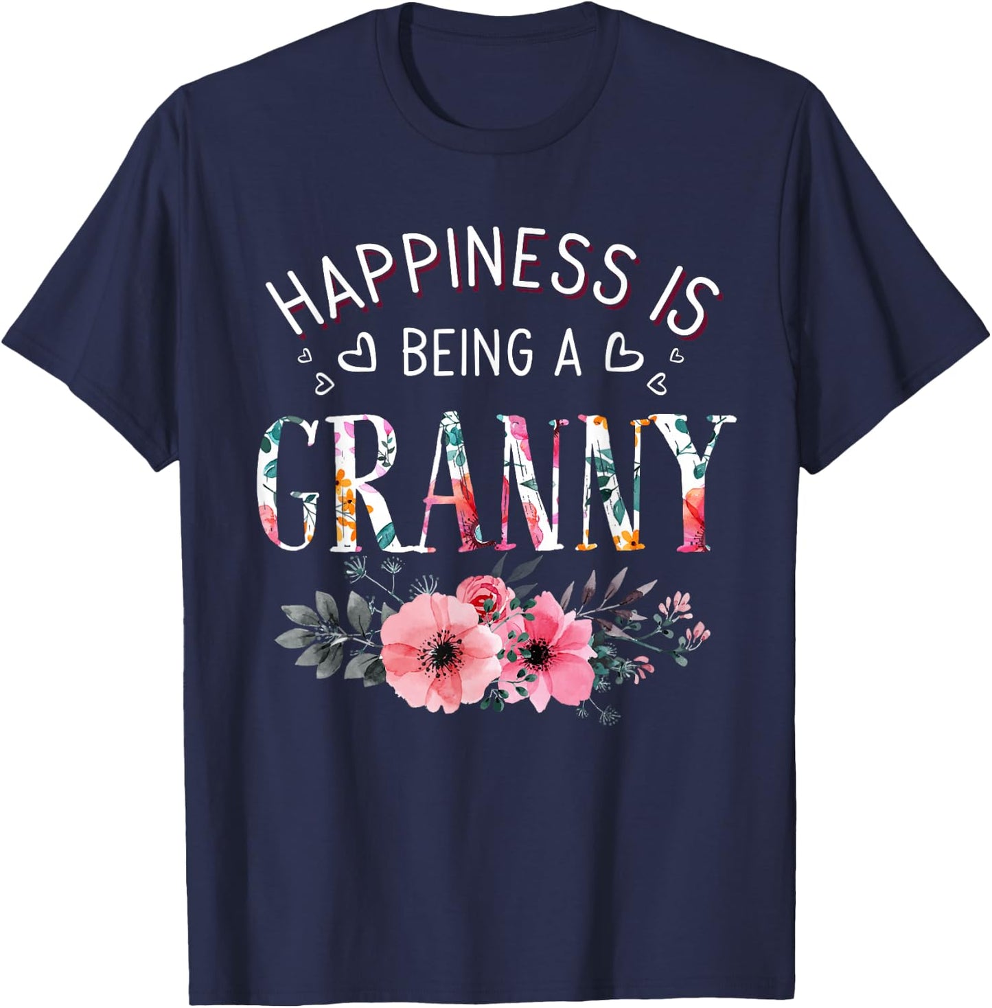 Happiness is being a Granny Announcement Mothers Day T-Shirt - T-Shirt | Navy