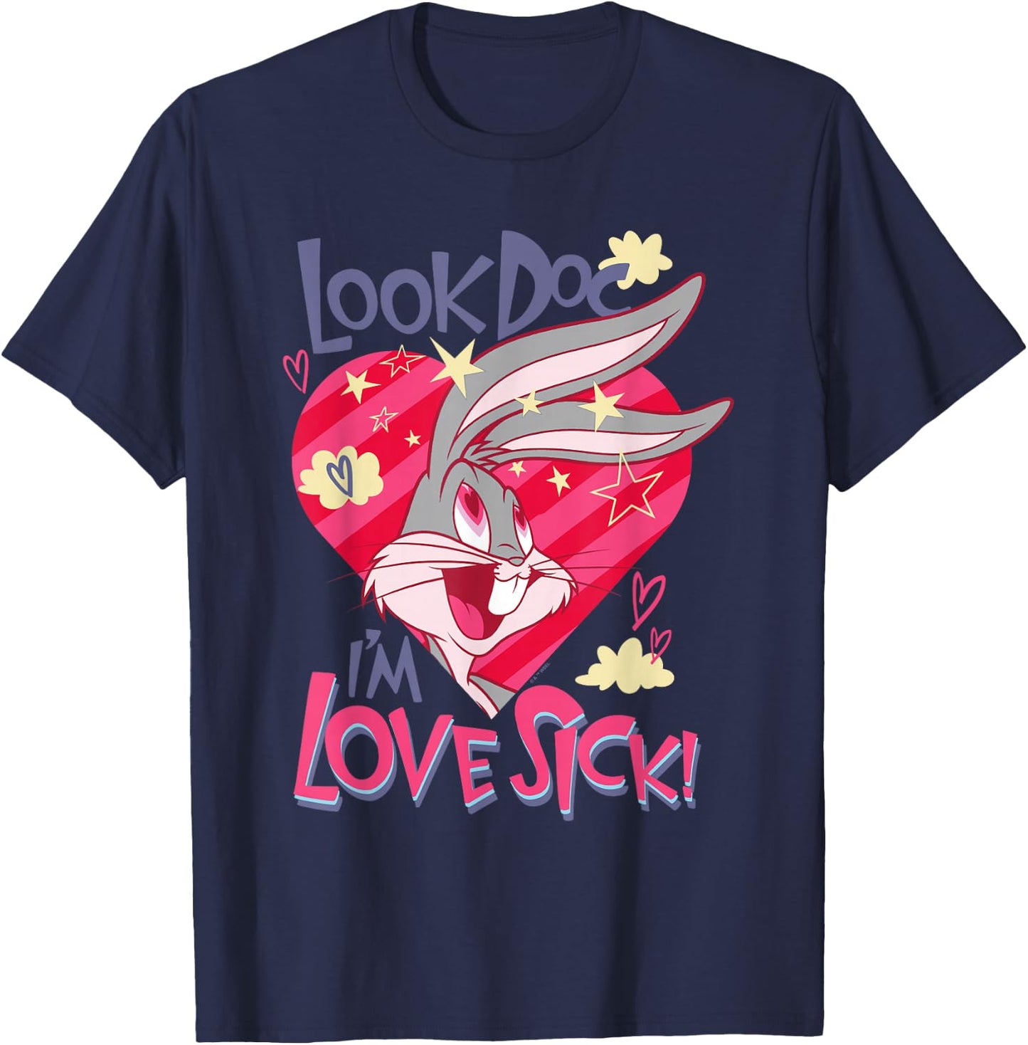 Looney Tunes Valentine's Day Bugs Bunny Love Sick T-Shirt - T-Shirt | Navy