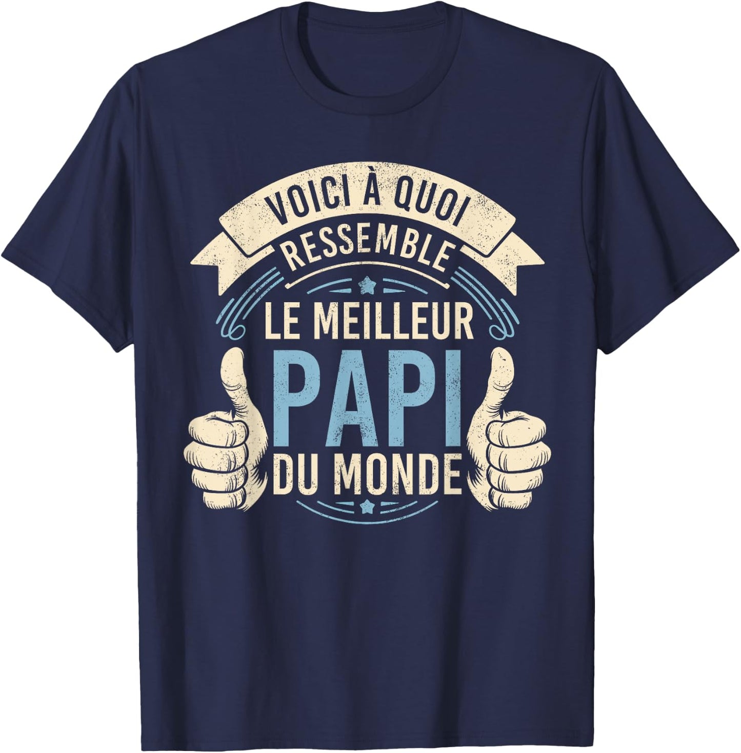 Grandfather's Day - Best Grandpa - Super Papy T-Shirt - T-Shirt | Navy