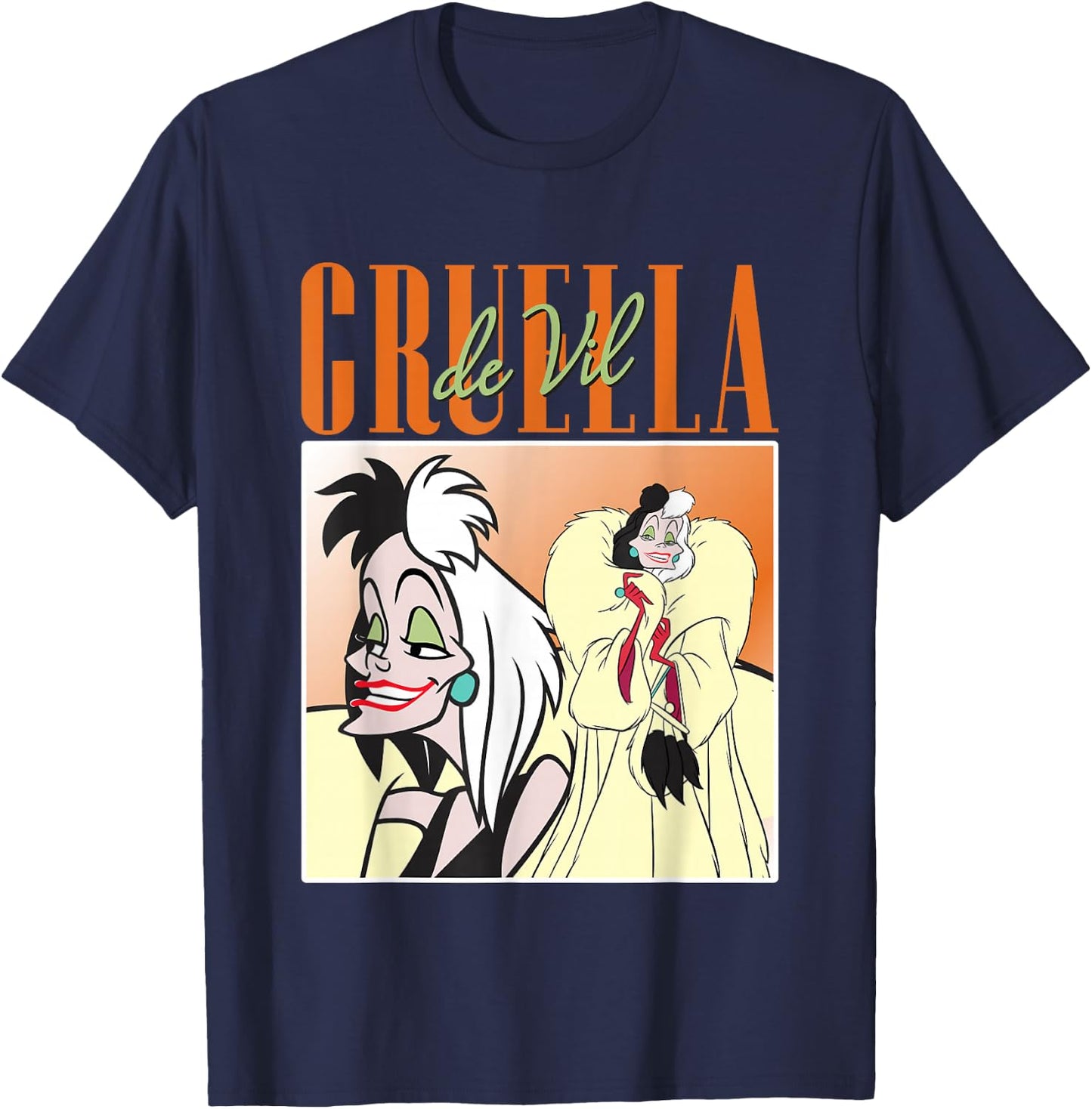Disney 101 Dalmatians Cruella de Vil Showcase Vintage T-Shirt - T-Shirt | Navy