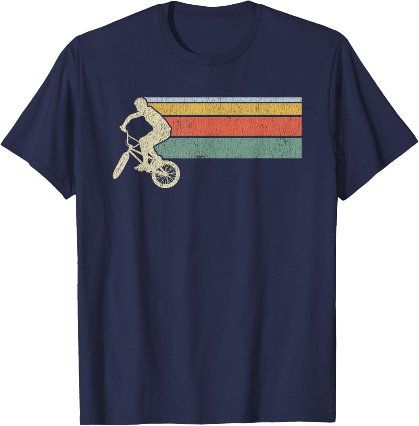 Styleuniversal Vintage BMX - Kids, Girls - Black - Short Sleeve - Small - Classic Fit T-Shirt - T-Shirt | Navy