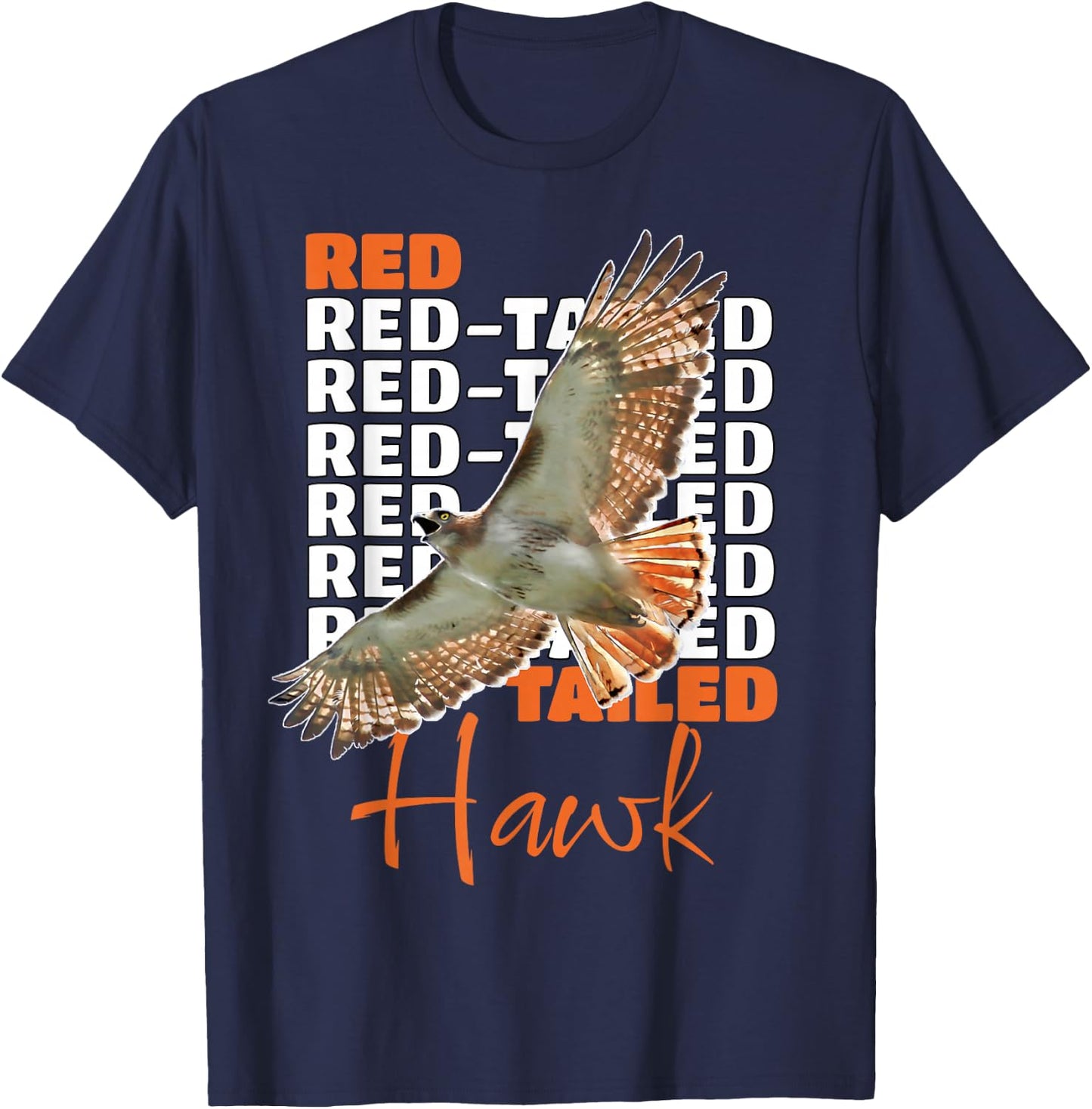 Red-Tailed Hawk Soaring T-Shirt - T-Shirt | Navy