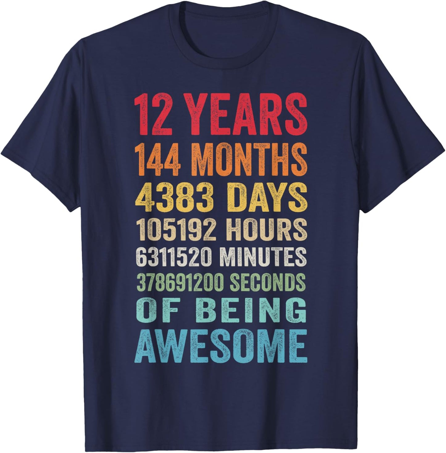 Birthday 12 Gifts Shirt 12 Years Boys T-Shirt - T-Shirt | Navy