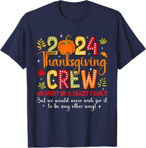 Family Thanksgiving 2024 Thanksgiving Crew Turkey Matching T-Shirt - T-Shirt | Navy