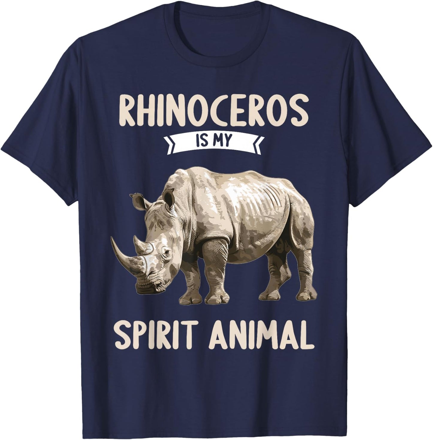 Rhinoceroses Rhinos Rhinoceros is my spirit animal Rhino T-Shirt - T-Shirt | Navy