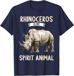 Rhinoceroses Rhinos Rhinoceros is my spirit animal Rhino T-Shirt - T-Shirt | Navy
