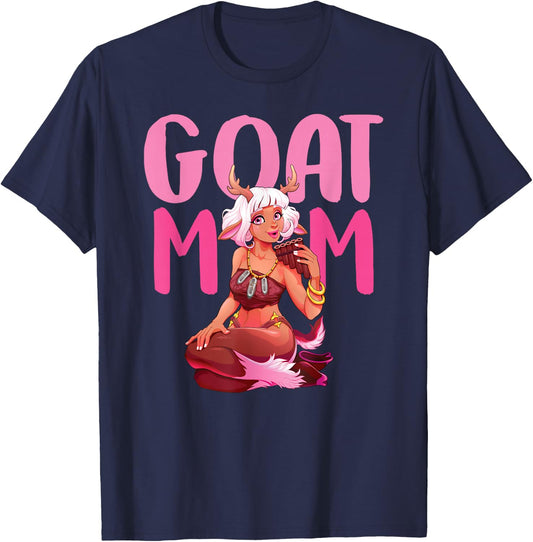 Goat Mom Mama Lady T-Shirt - T-Shirt | Navy