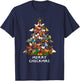 Merry Chickmas Chicken Christmas Tree Rooster Xmas Tree T-Shirt - T-Shirt | Navy