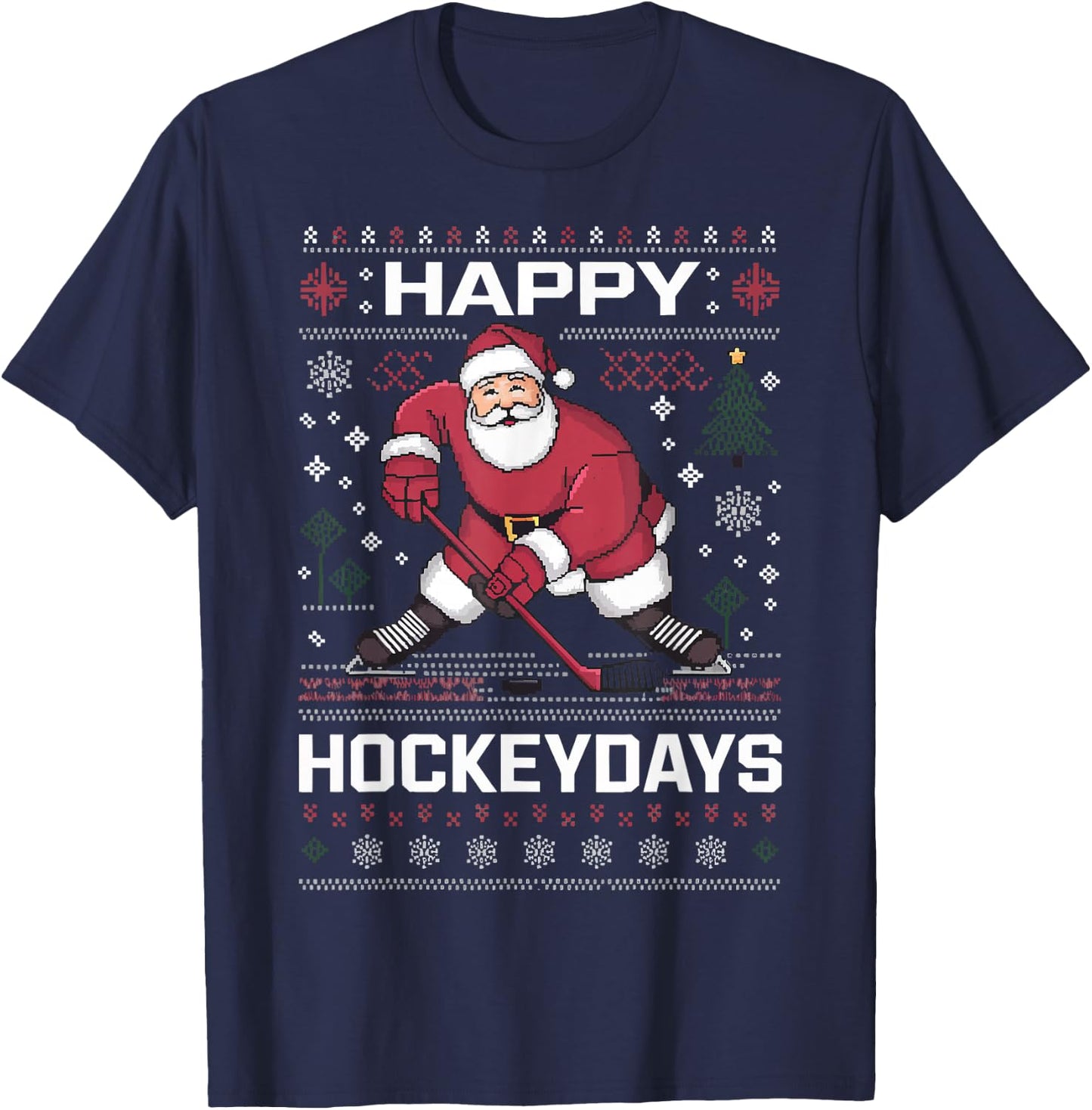 Happy Hockey Days Hockey Player T-Shirt - T-Shirt | Navy