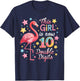 This Girl is Now 10 Flamingo Double Digits 10th Birthday T-Shirt - T-Shirt | Navy