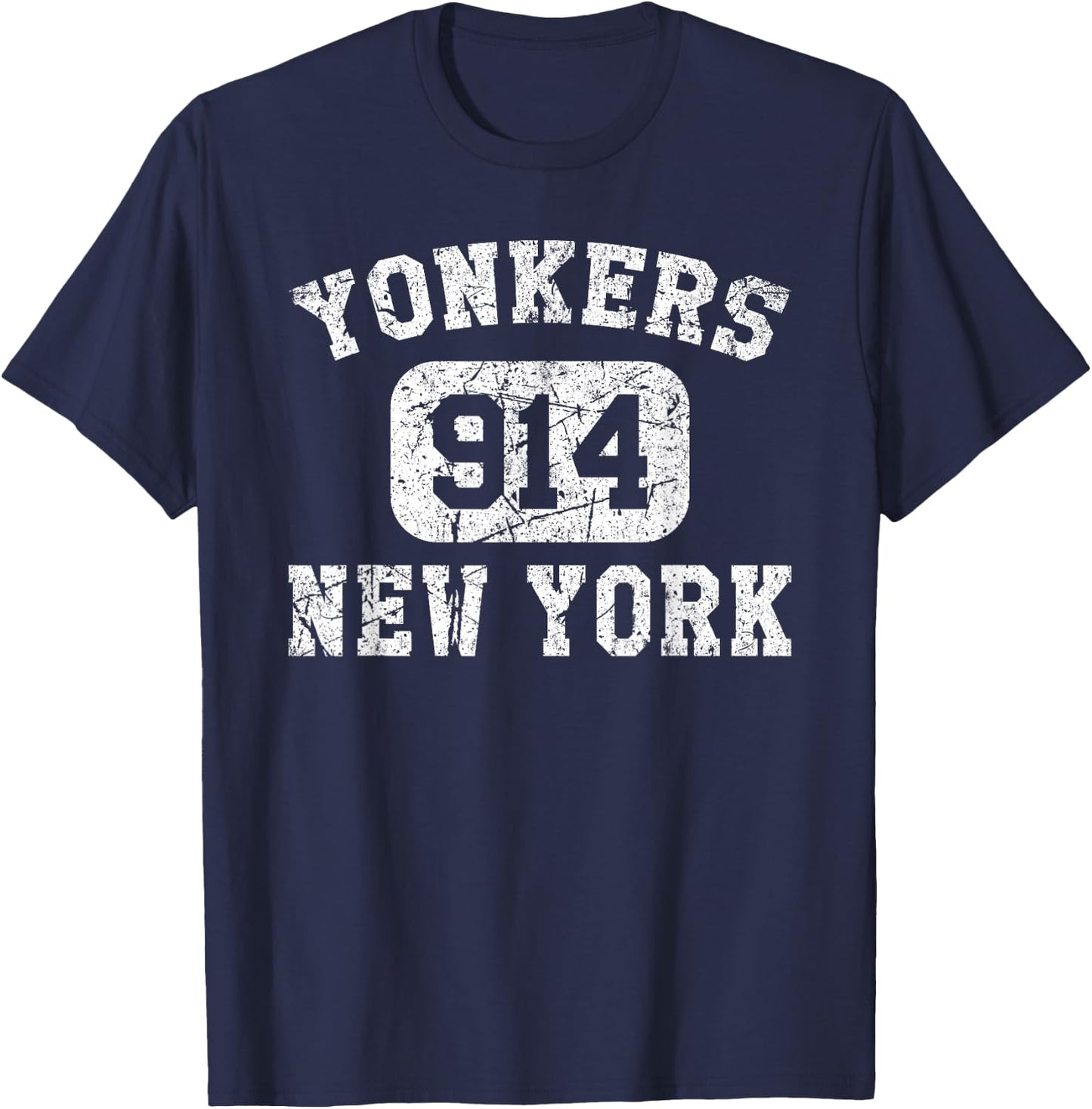 Yonkers New York Area Code Vintage Retro T-Shirt - T-Shirt | Navy