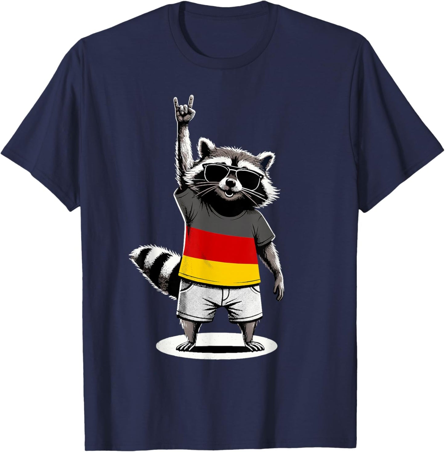 Deutsche Flagge Waschbär Deutschland T-Shirt - T-Shirt | Navy