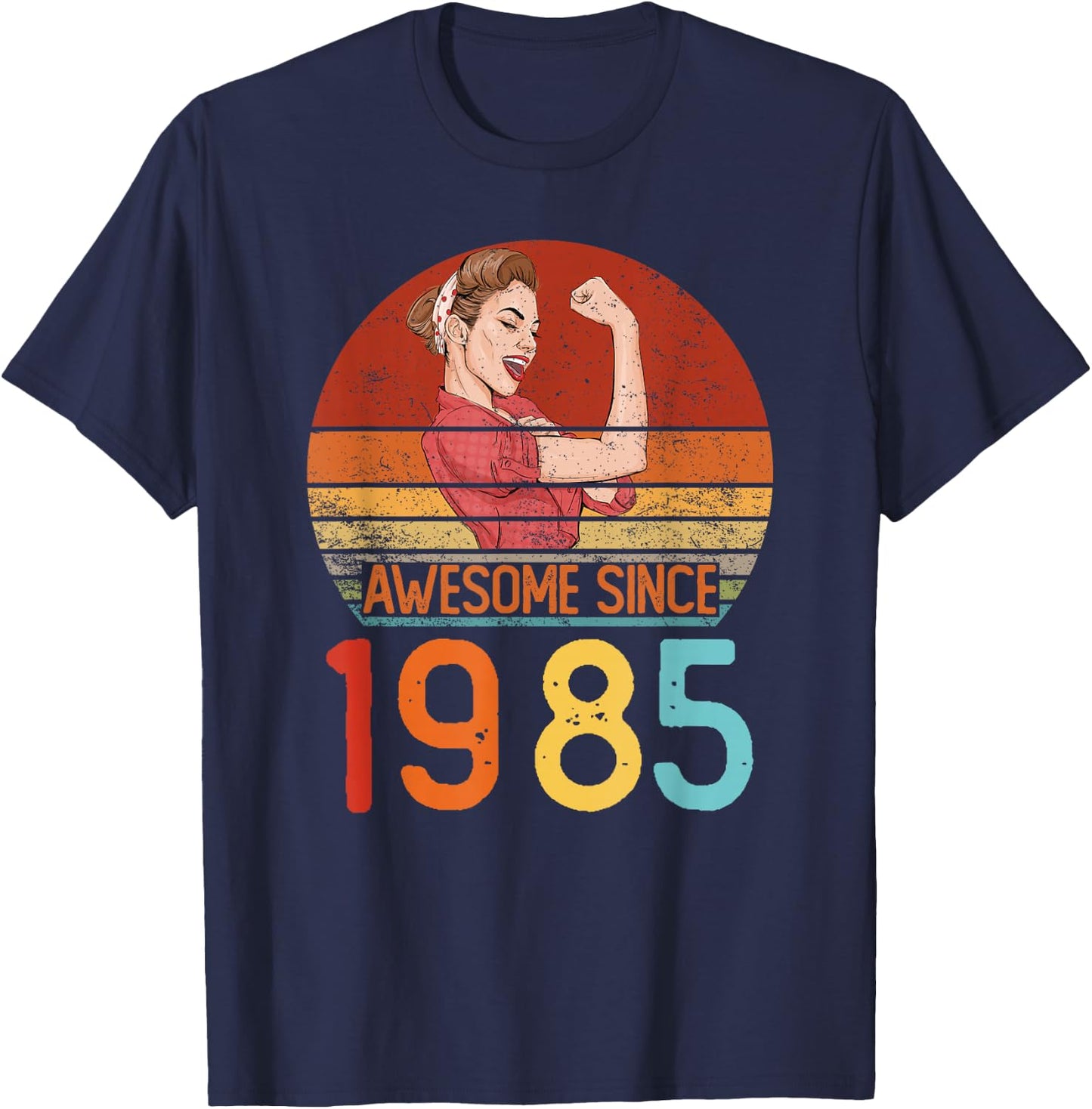 Awesome Since 1985 Birthday Women Vintage 40th Birthday T-Shirt - T-Shirt | Navy