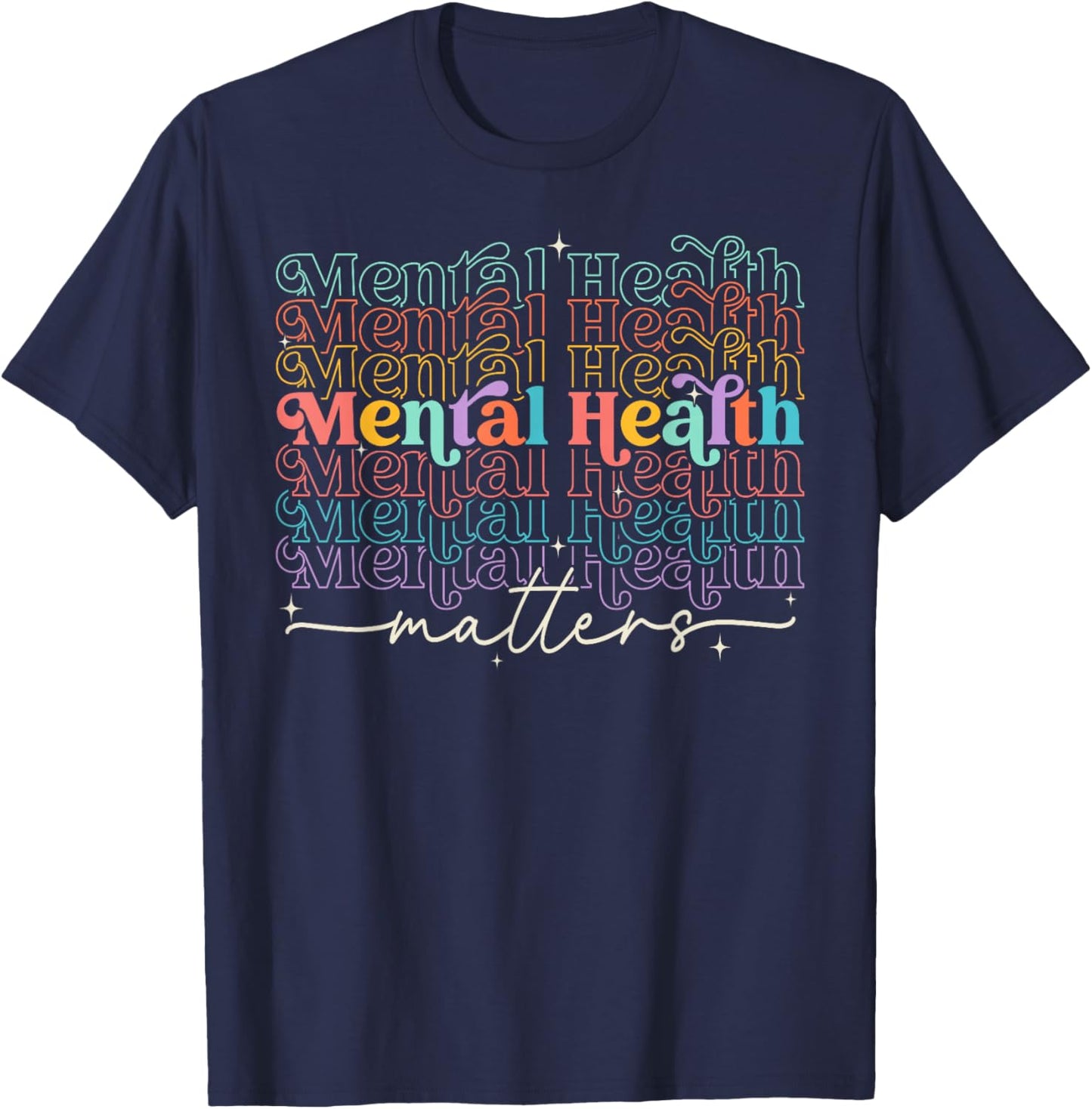 Mental Health Matters Human Brain Illness Awareness T-Shirt - T-Shirt | Navy