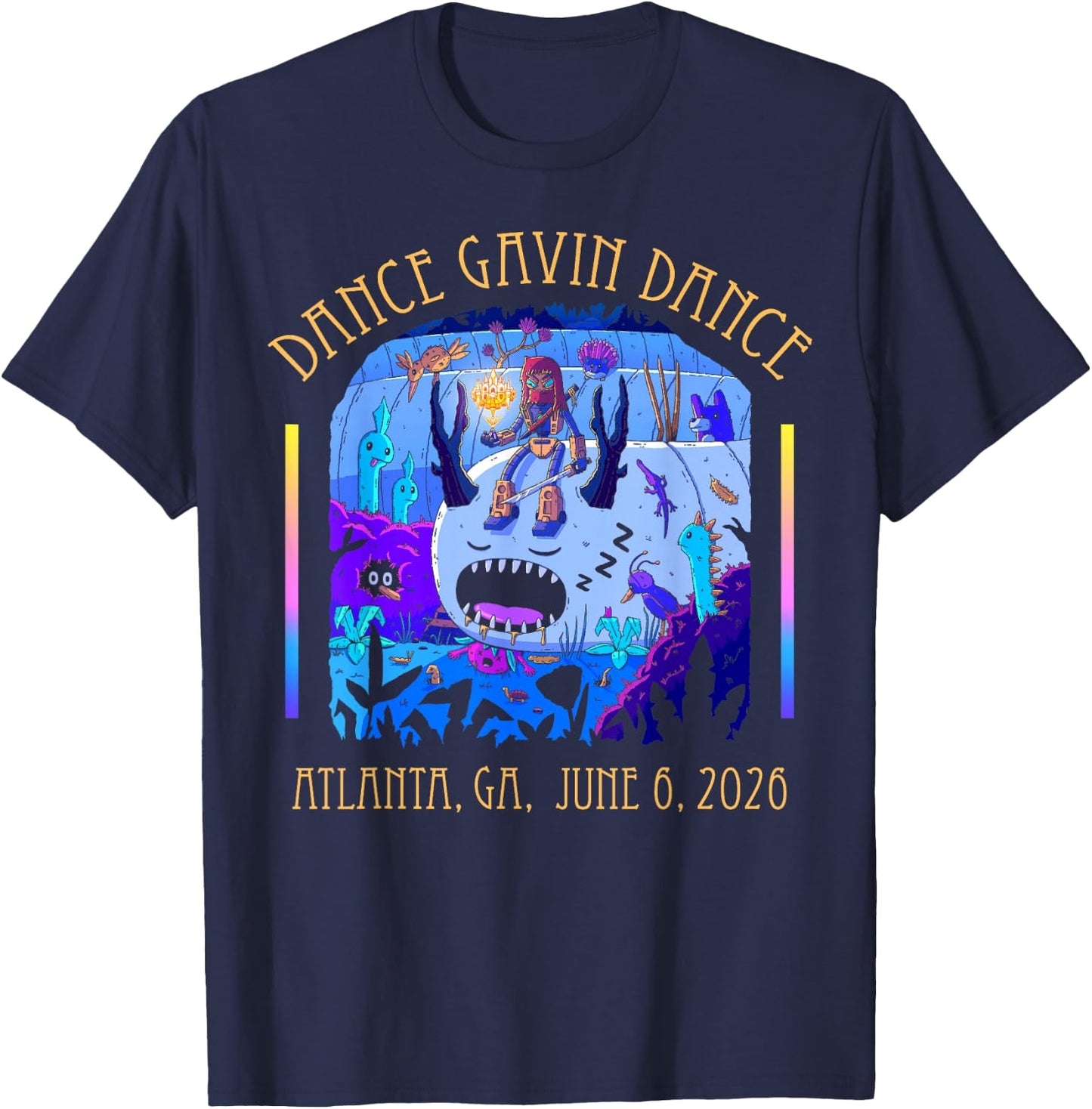 Dance Gavin Dance 2026 Tour Atlanta T-Shirt - T-Shirt | Navy