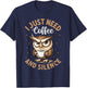 I just need Coffee and Silence Funny Owl T-Shirt - T-Shirt | Navy