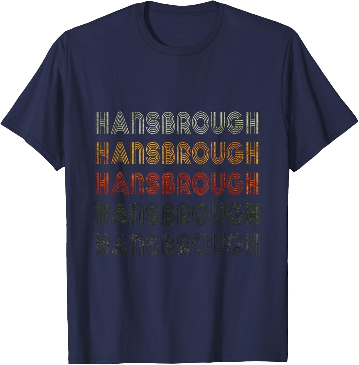 Love Heart Hansbrough Grunge Vintage Black Hansbrough T-Shirt - T-Shirt | Navy