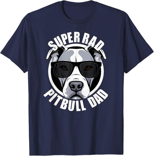 Pitbull Dad Funny Father’s Day Dog Father T-Shirt - T-Shirt | Navy