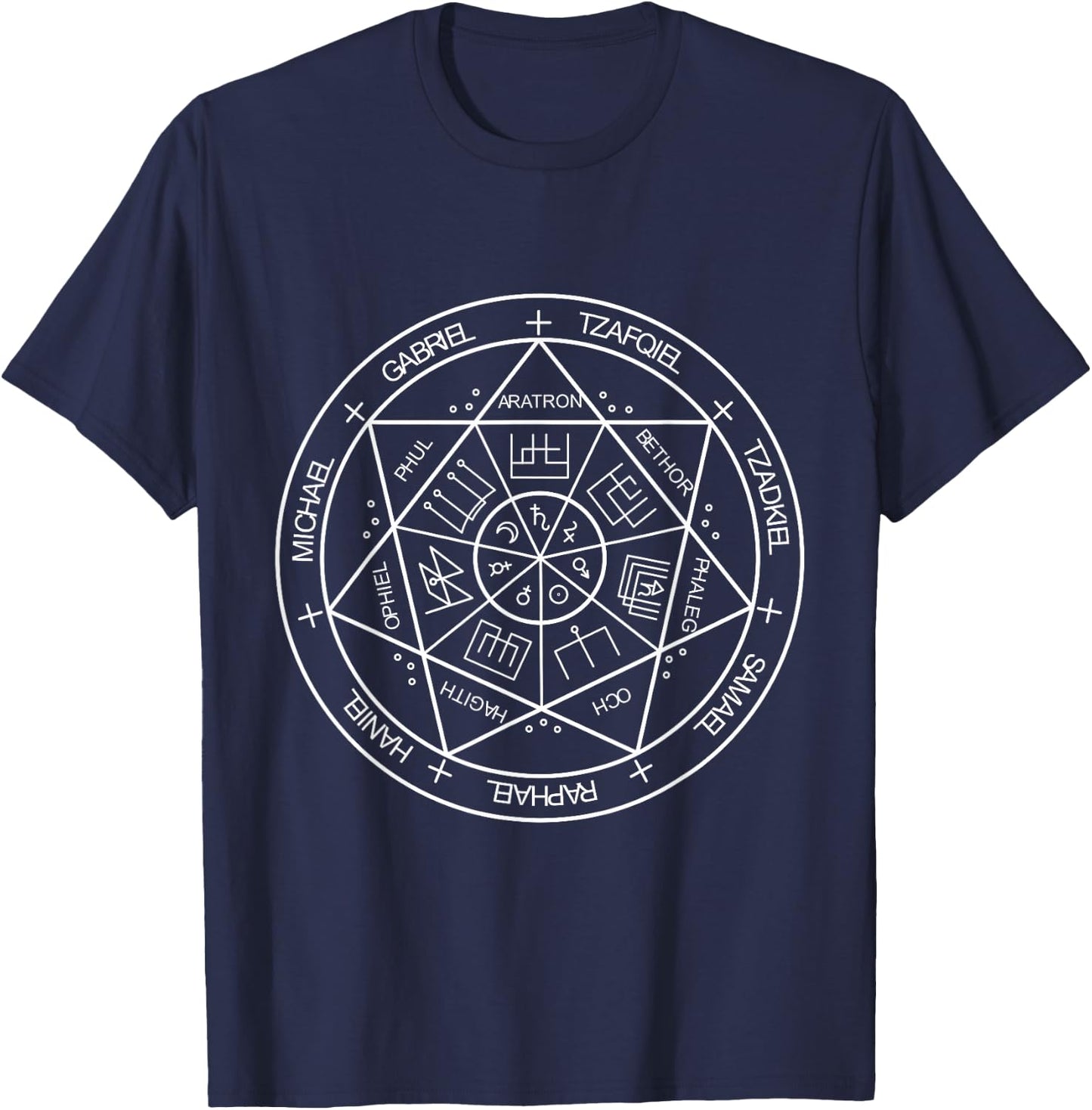 Protection Spiritual Seal Of 7 Archangels T-Shirt - T-Shirt | Navy