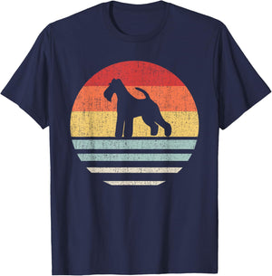 Retro Wire Hair Fox Terrier Dog Mom Dad Cute Dog Lover Owner T-Shirt - T-Shirt | Navy