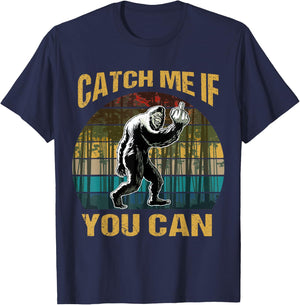 Vintage Catch Me If You Can Bigfoot Lovers T-Shirt - T-Shirt | Navy