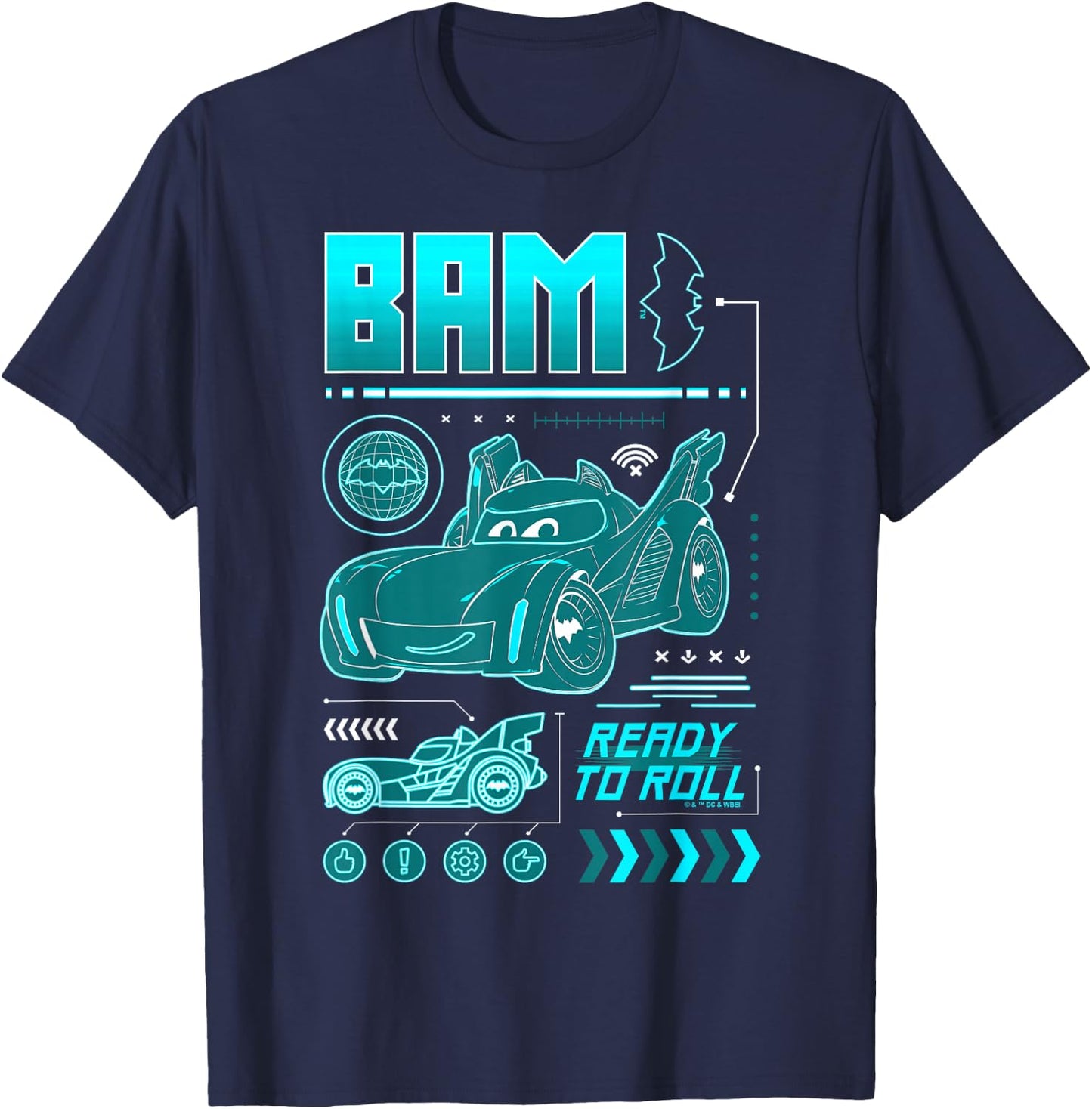 Batman Batwheels BAM Schematic T-Shirt - T-Shirt | Navy