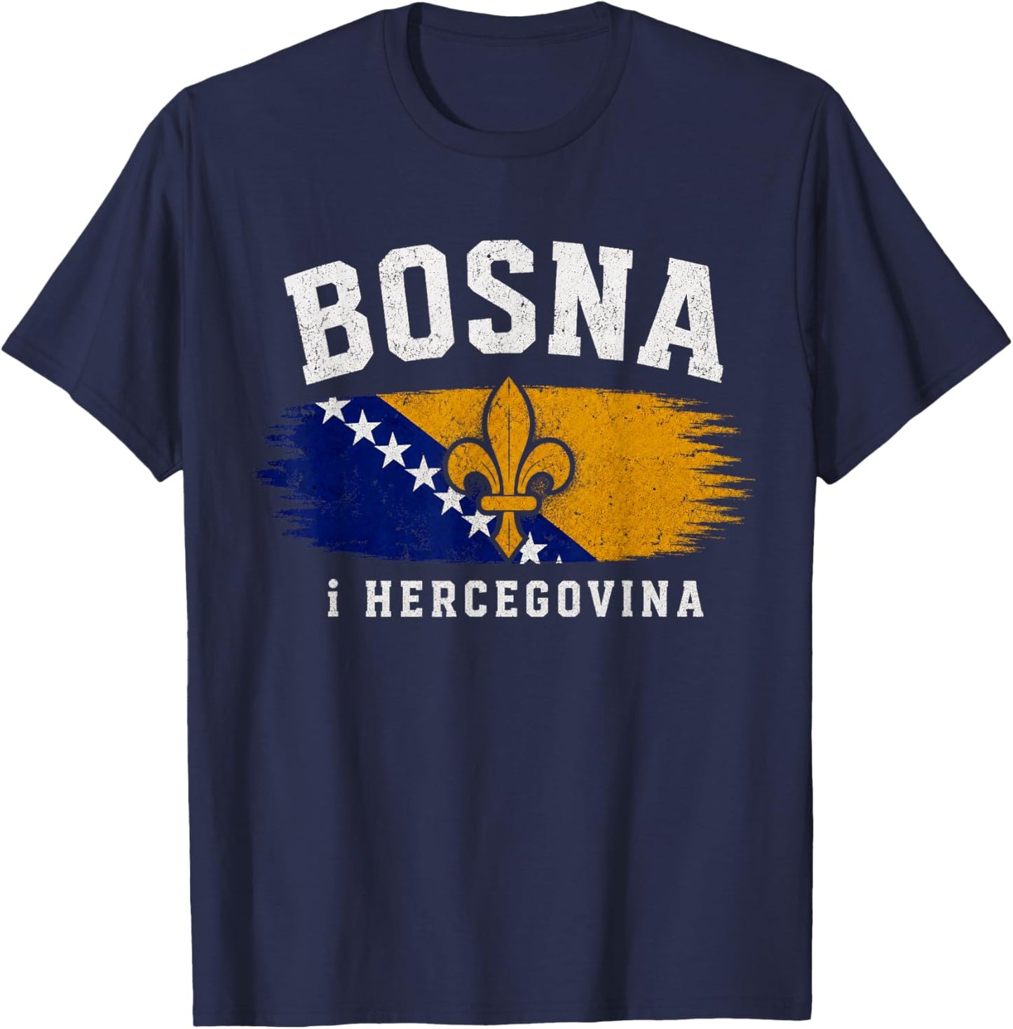 Bosnien-Herzegowina-Lilie, Bosna i Hercegovina Heritage T-Shirt - T-Shirt | Navy