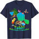 Tahiti French Polynesia Cocktail Pineapple Hummingbird Turtle , Black T-Shirt - T-Shirt | Navy