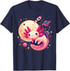 Cute Space Axolotl Kawaii Anime Pastel Goth T-Shirt - T-Shirt | Navy