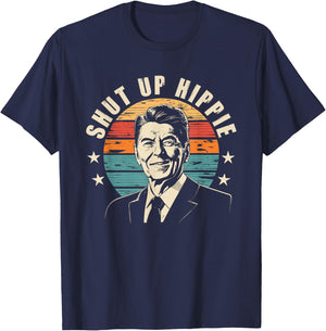 Funny Political - Shut Up Hippie T-Shirt - T-Shirt | Navy