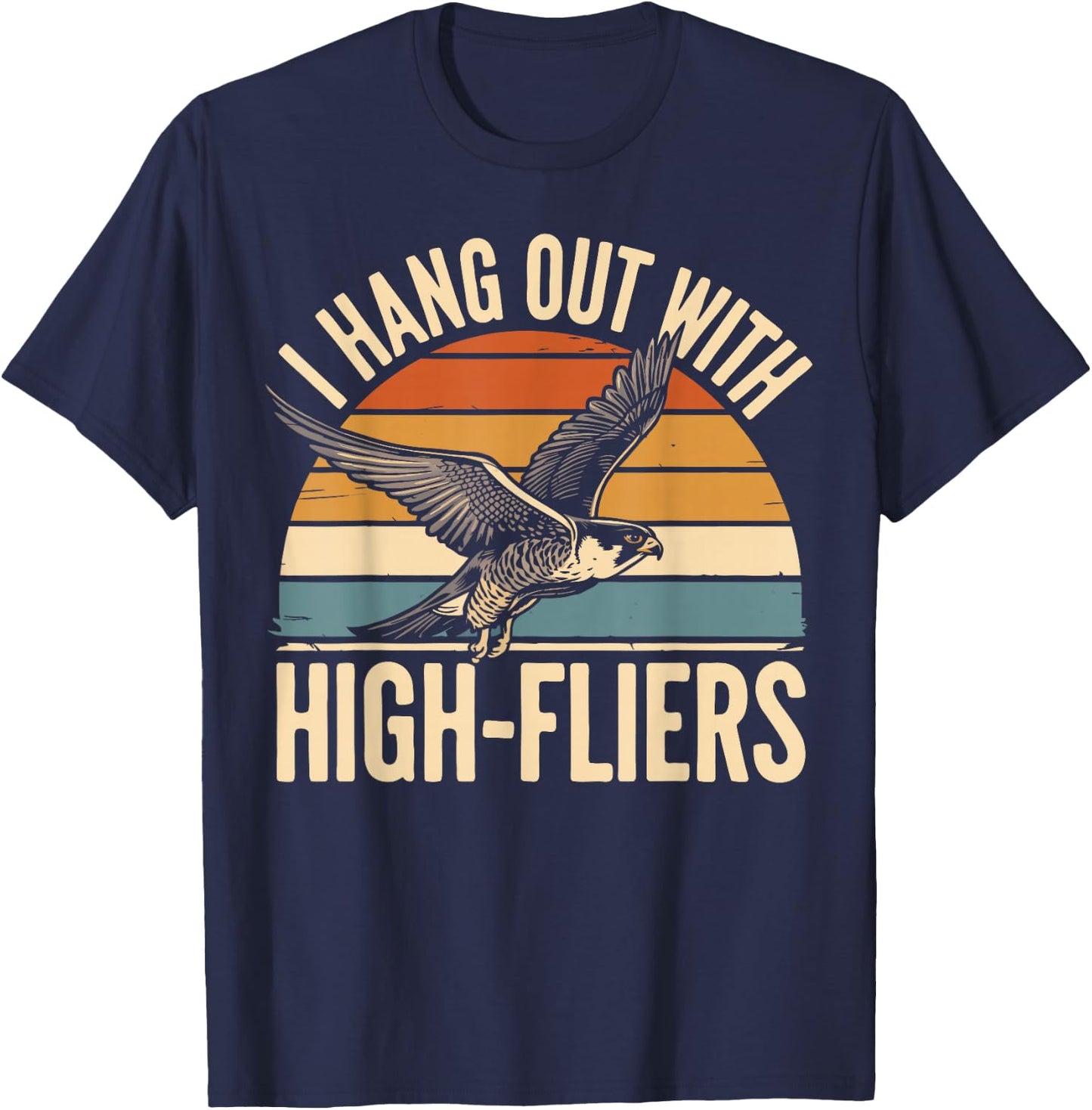 Falconer Falconry Peregrine Falcon T-Shirt - T-Shirt | Navy