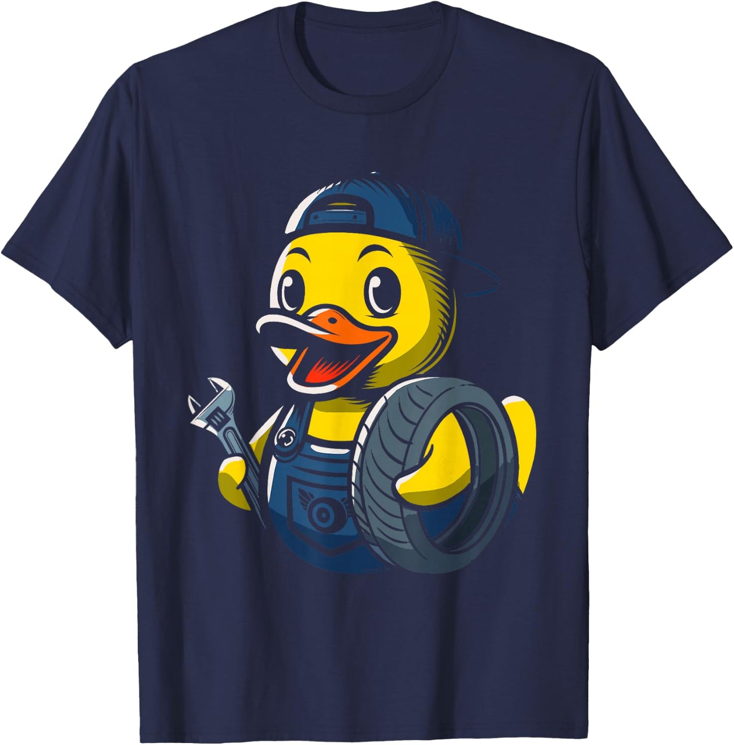 Auto Mechanic Rubber Duck Car Mechanics Duckling T-Shirt - T-Shirt | Navy