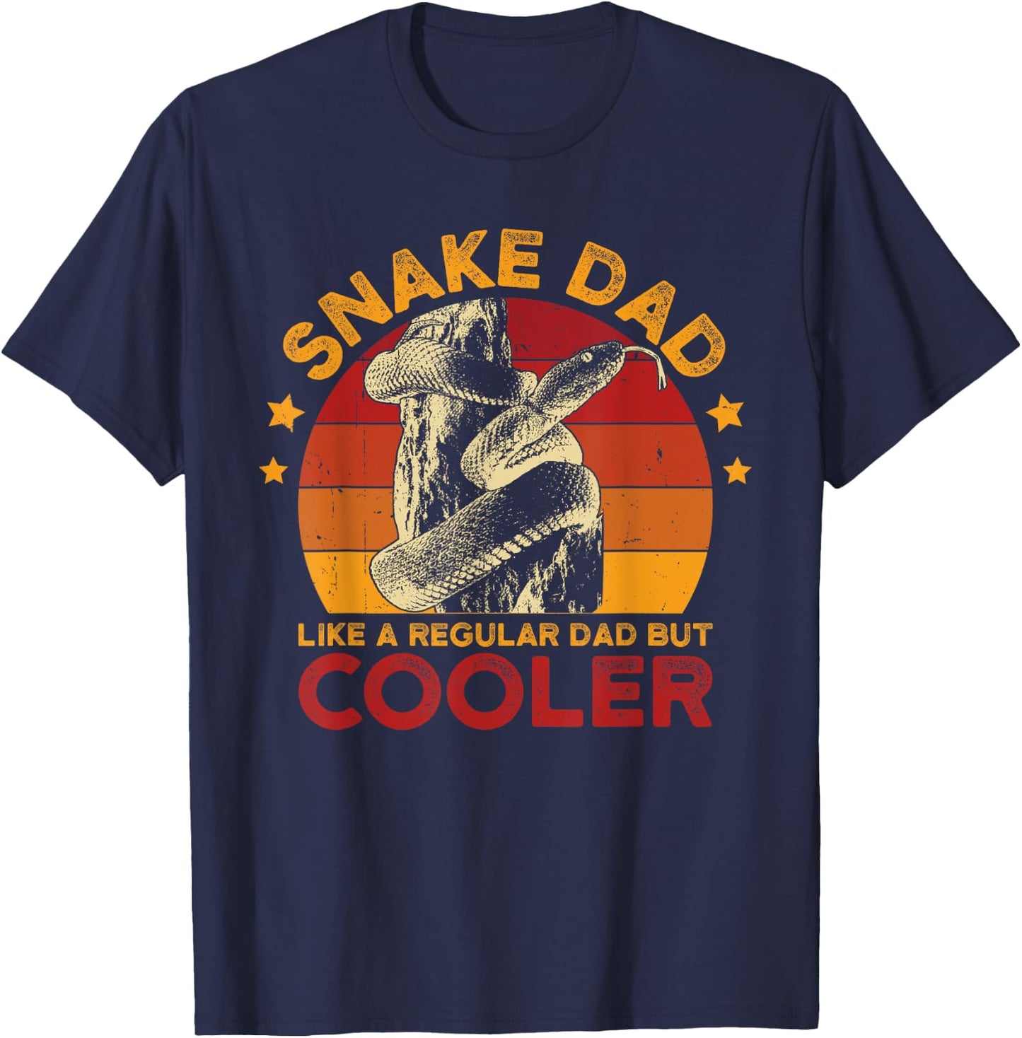 Snake Dad Like A Regular Father Men Vintage Serpent T-Shirt - T-Shirt | Navy