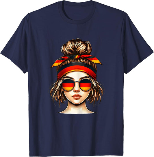 German Girl Deutsches Mädchen Deutschland Flagge T-Shirt - T-Shirt | Navy