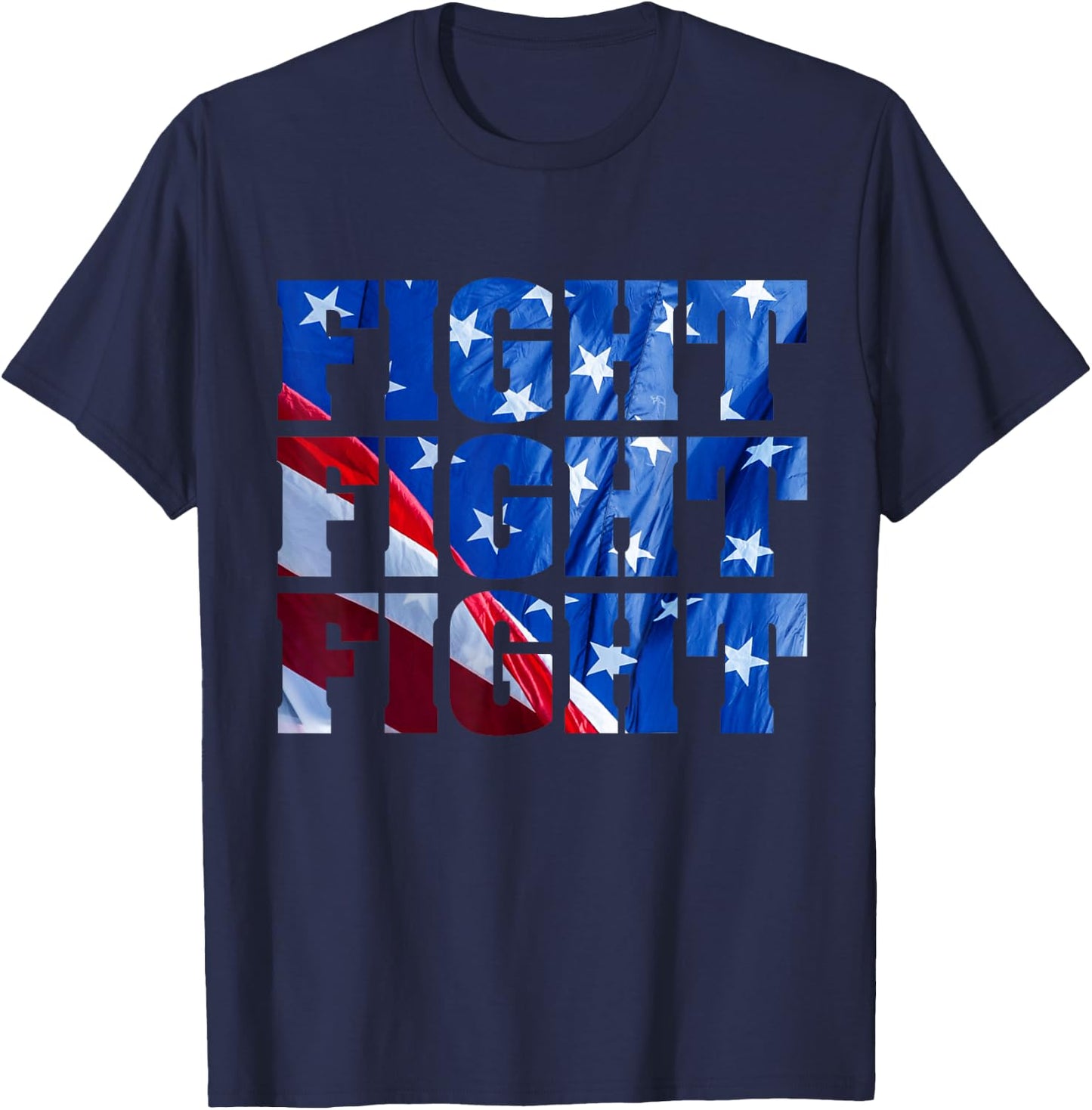 Donald Trump 47 - fight fight , Black, S T-Shirt - T-Shirt | Navy