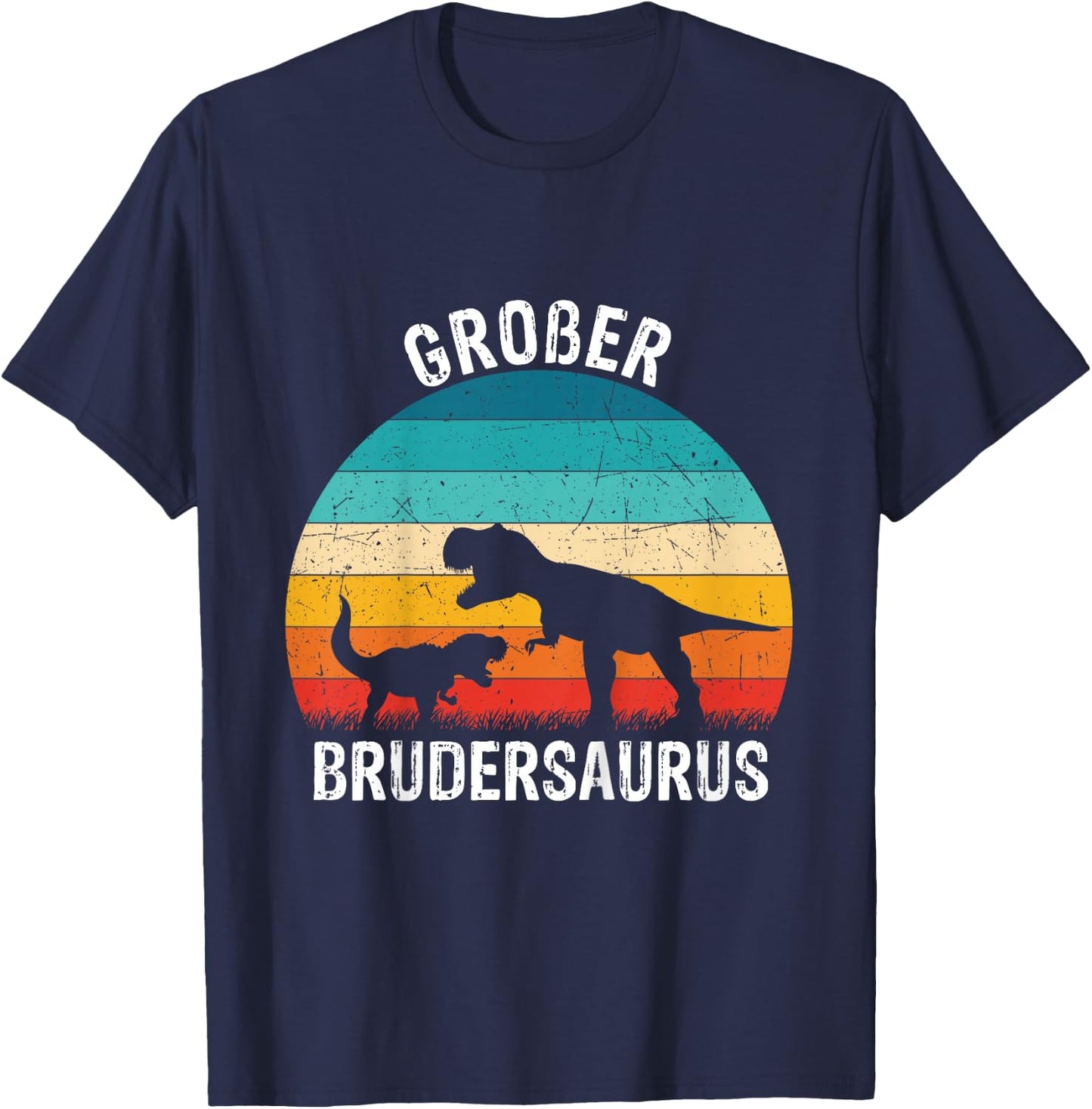 Children's Big Brother 2022/2023 Brudersaurus T-Rex Dino Gift , black T-Shirt - T-Shirt | Navy