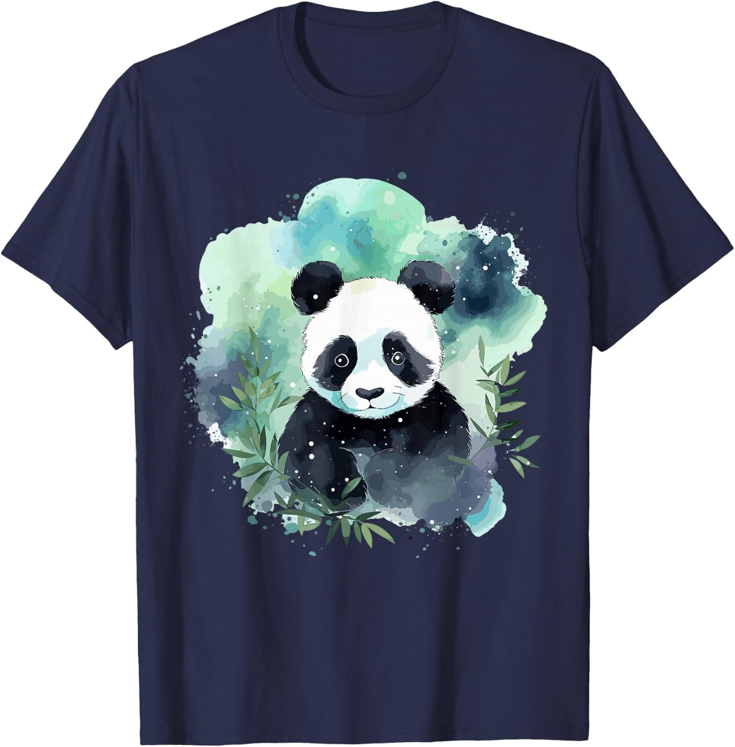 Watercolor Panda T-Shirt - T-Shirt | Navy