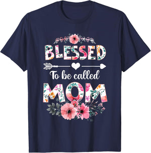 Blessed to be called Mom Shirt Funny Mom Mother's Day T-Shirt - T-Shirt | Navy
