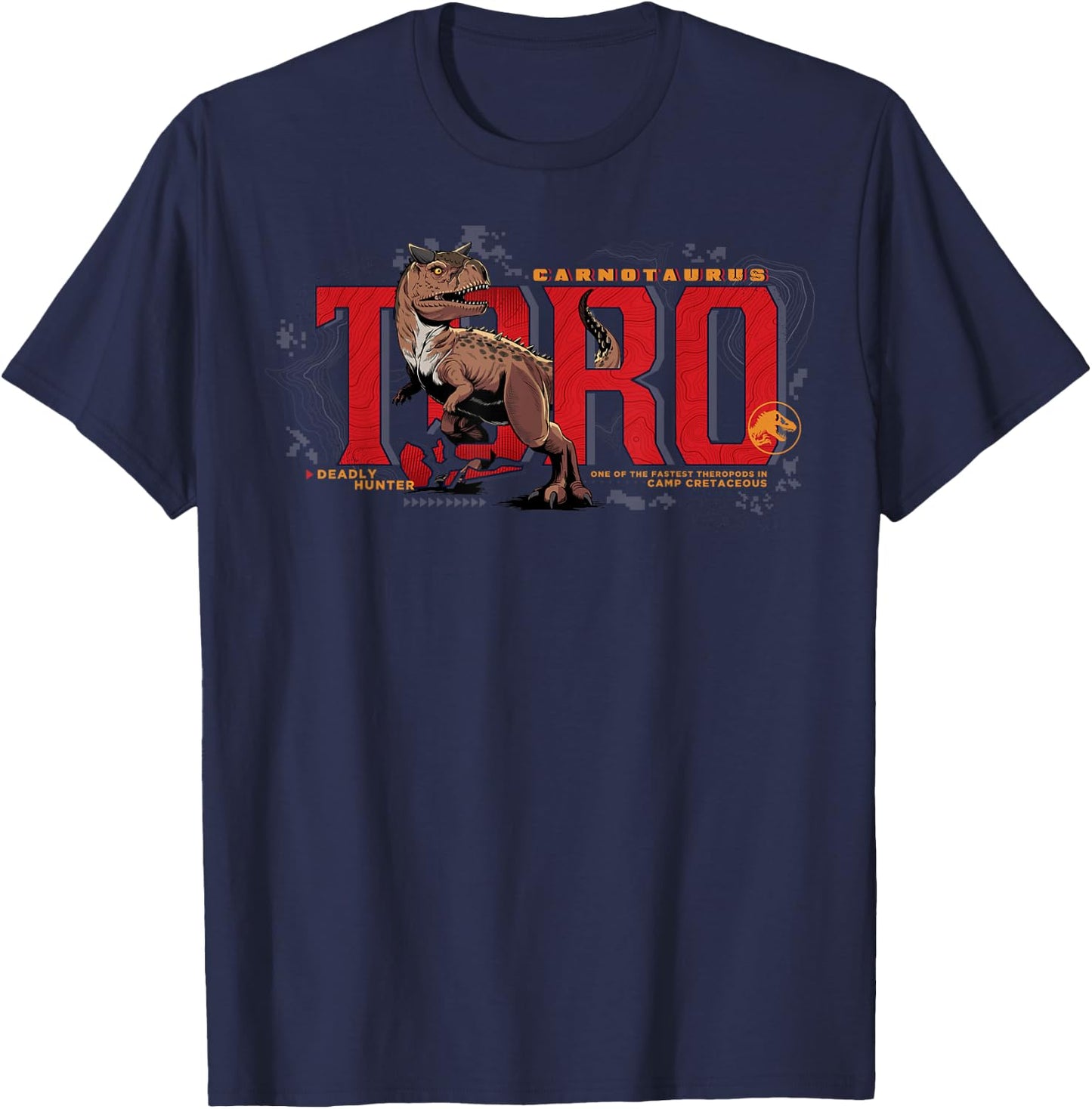 Jurassic World: Camp Cretaceous Carnotaurus Toro T-Shirt - T-Shirt | Navy