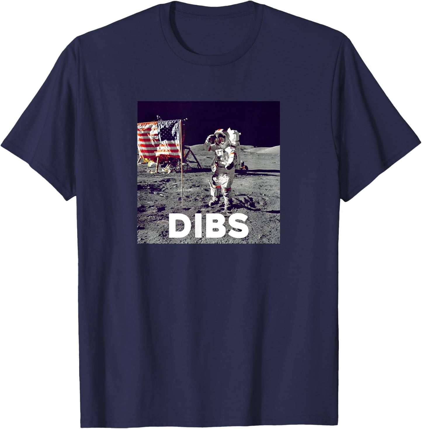 Dibs On The Moon American Moon Landing T-Shirt - T-Shirt | Navy