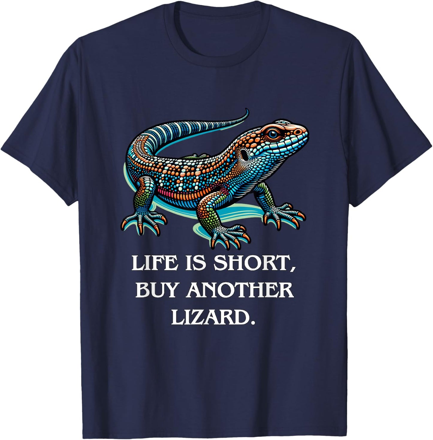 Funny Herpetology Enthusiast Lizard Meme, Reptile Keeper T-Shirt - T-Shirt | Navy