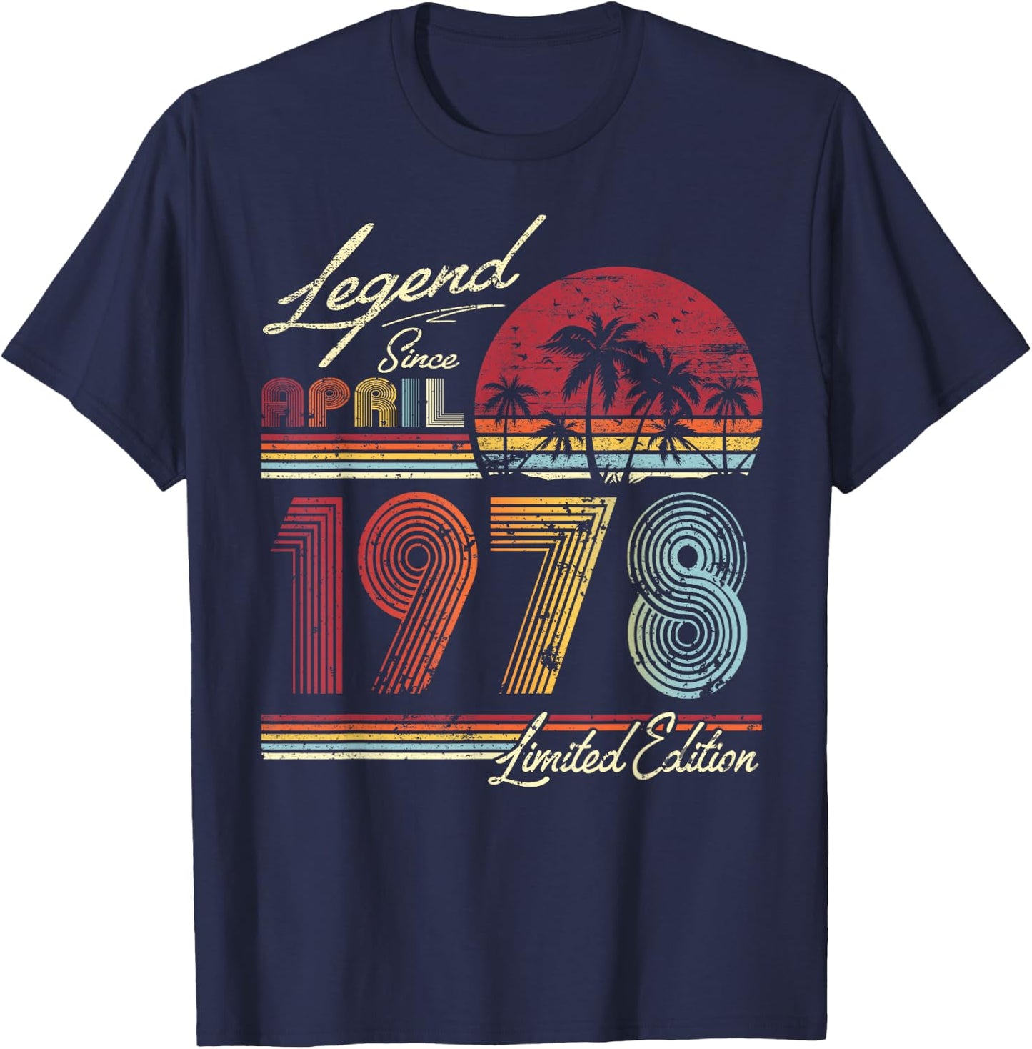 46th. Geburtstag Geschenk Legende seit April 1978 T-Shirt - T-Shirt | Navy