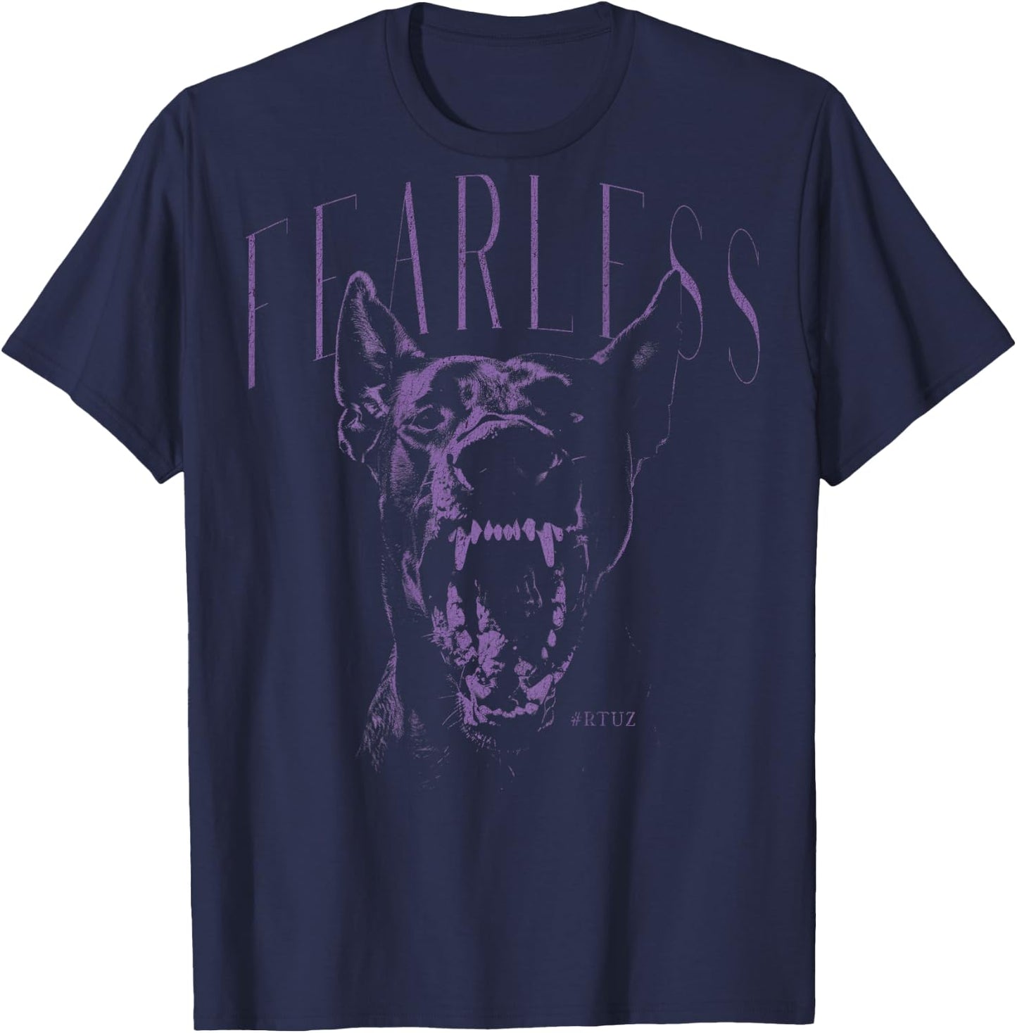 Wild Dog Doberman Portrait Dog Owner Back Print Doberman T-Shirt - T-Shirt | Navy