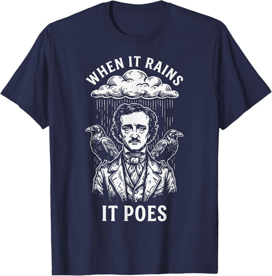 When It Rains It Poes T-Shirt - T-Shirt | Navy