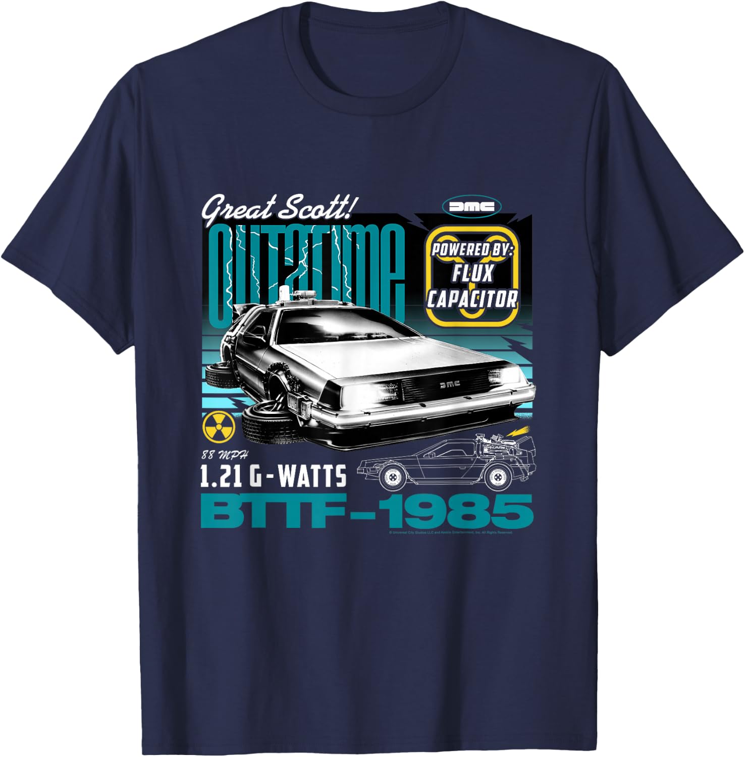 Back to the Future Flux Capacitor , black T-Shirt - T-Shirt | Navy