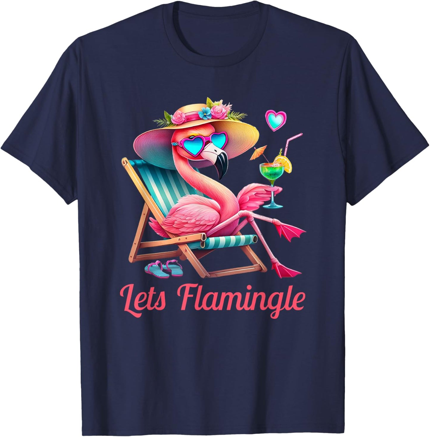 Lets Flamingle T-Shirt - T-Shirt | Navy